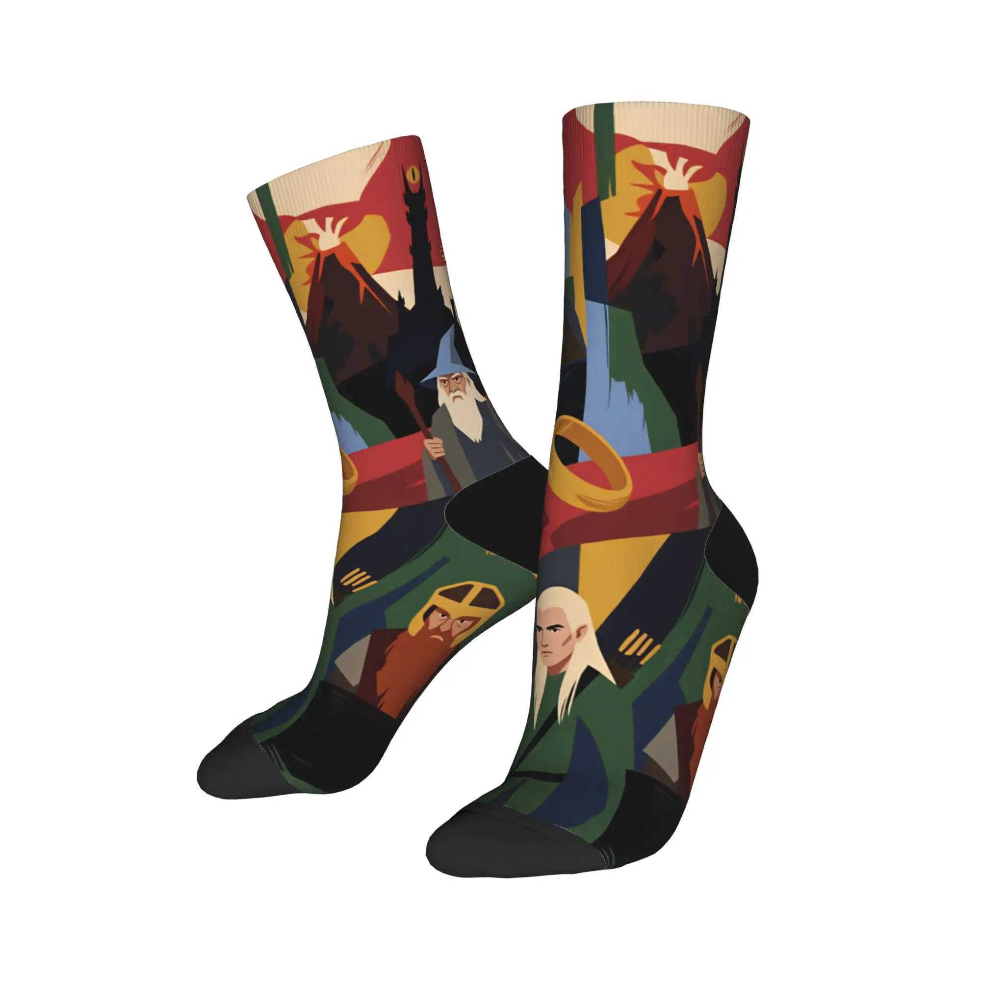 Lords of the Rings Stockings  Graphic Kawaii Socks Spring Anti Bacterial Socks Women Men Skateboard Quality Socks