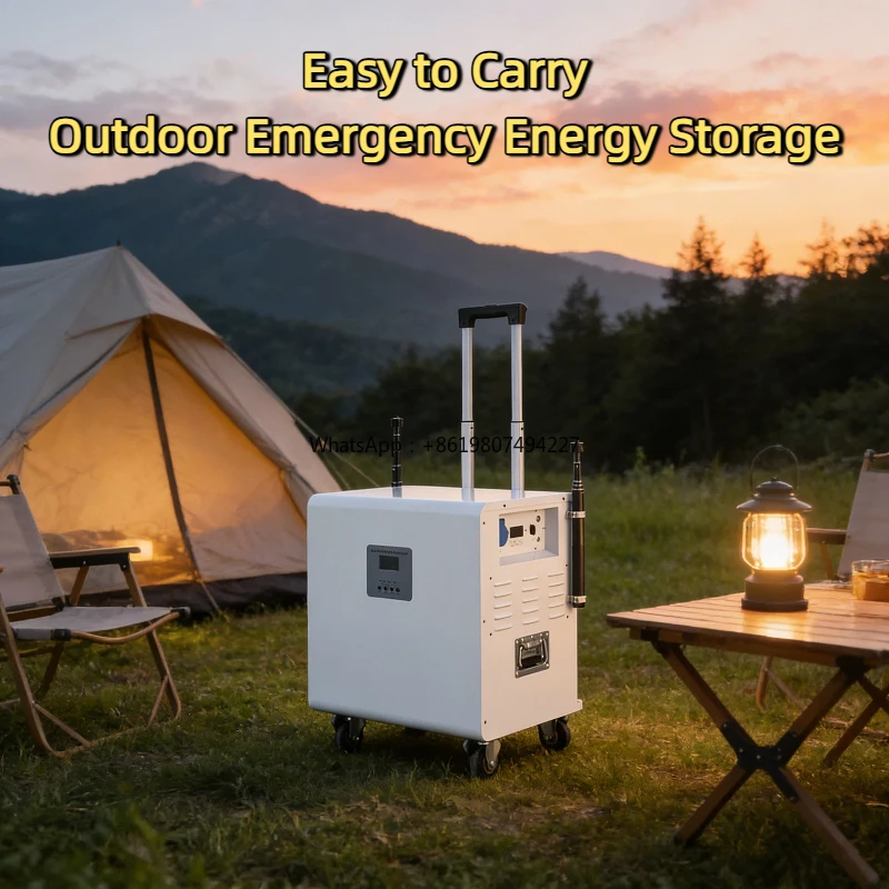 16KWH Portable Power Station 51.2V 6KW LiFePO4 Pure Sine Wave Car Compatible External Battery for Outdoor Camping