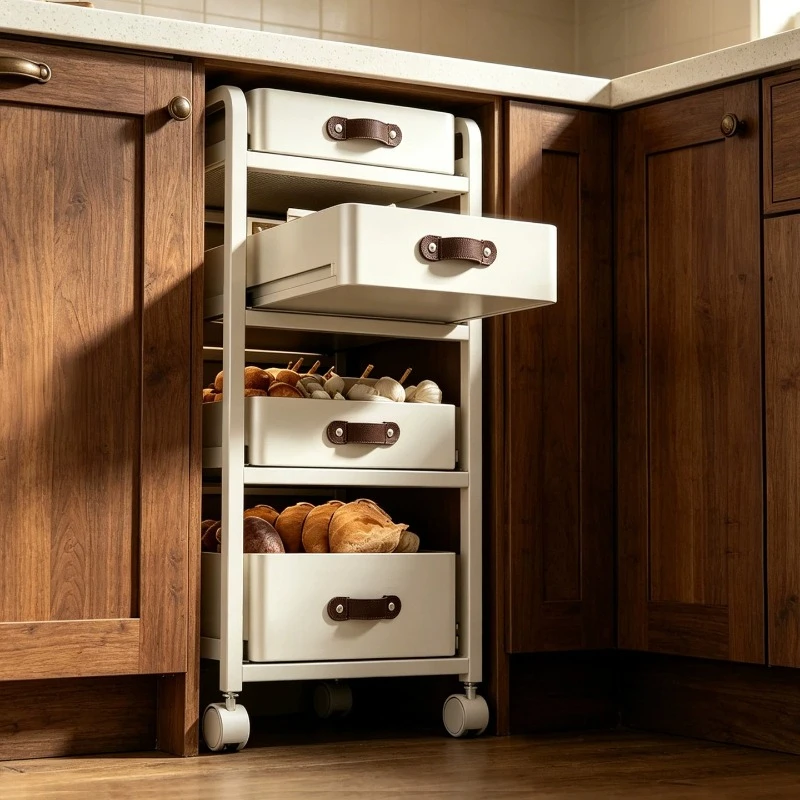 Utensil Holder Kitchen Gadgets Unit Pull Out Cart Fruit Storage Shelves Vegetable Station Accesorios Cocina Household Items