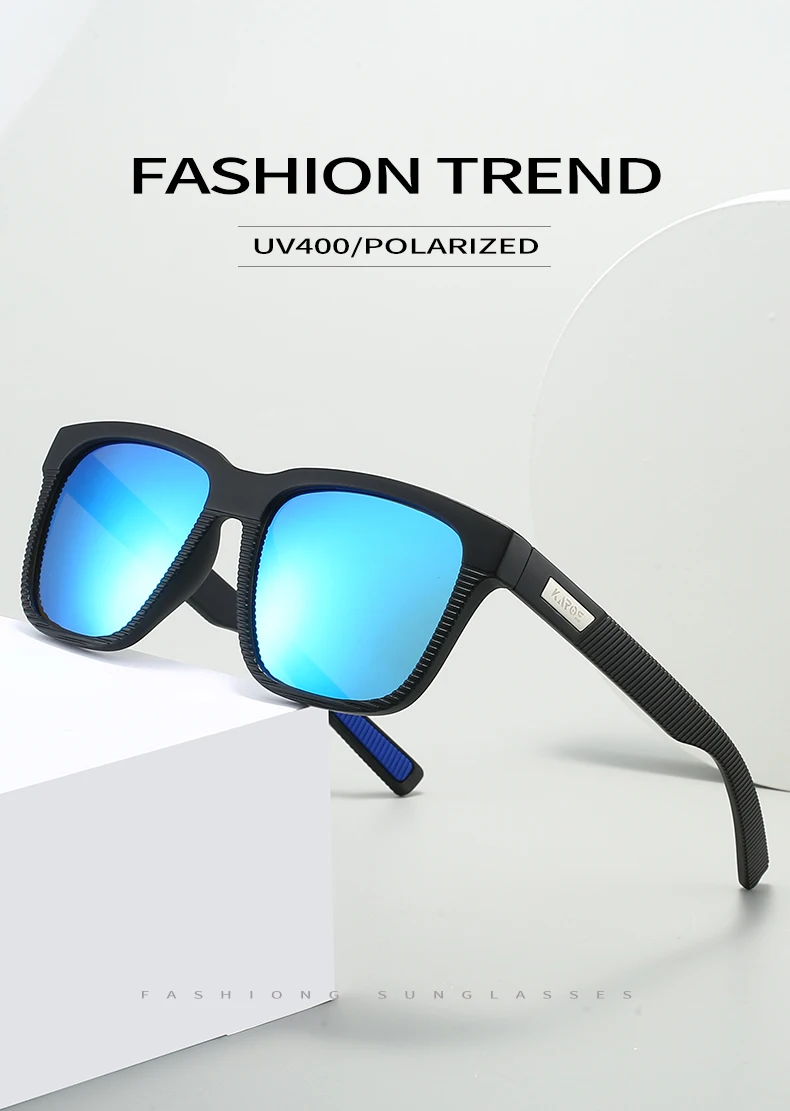 Karos Driving Polarisierte Sonnenbrille UV400-Schutz Winddichte Brille für Männer und Frauen Eckige Fahrradbrille mit Etui YZ2013 – Detail 1