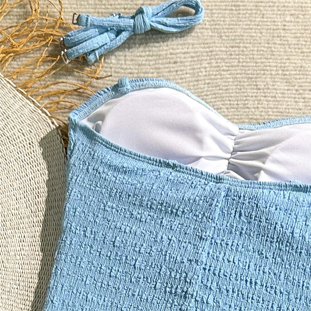 2026 Geraffter, ausgeschnittener Damen-Badeanzug, einteiliger Badeanzug, gepolsterter Monokini-Shorts-Badeanzug, Badebekleidung, Badeanzug V7824 – Detail 24