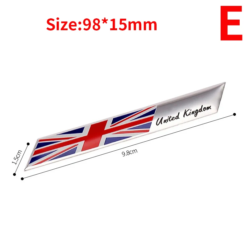 3D Aluminum ENGLAND United Kingdom UK National Flag Map Car Motorcycle Badge Emblem Decal Sticker For Land Rover MINI Jaguar