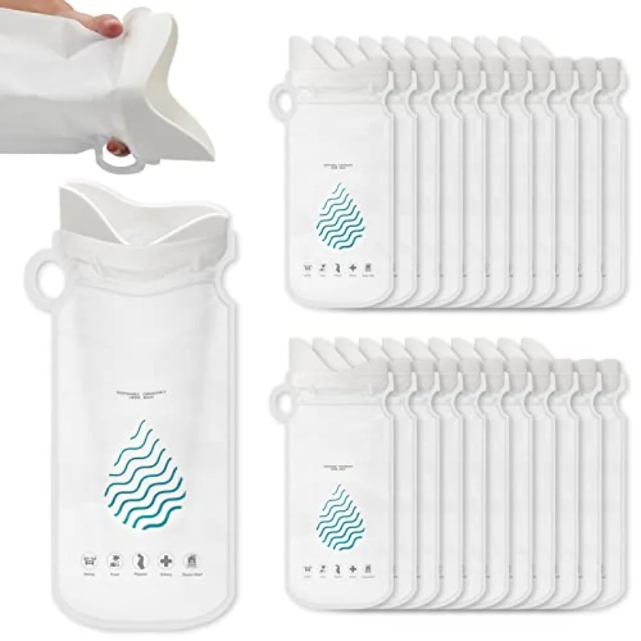 

700cc Disposable Urine Bags, 12/24 Pack Camping Pee Bags for Men Women, Disposable Urinals Vomit Bags for Travel Urinal Toilet