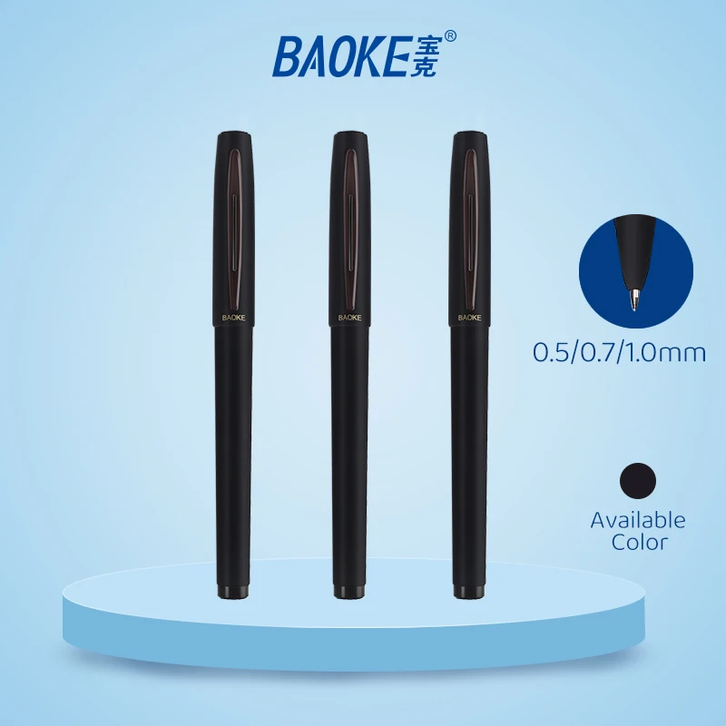 BAOKE 0.5mm/0.7mm/1.0mm Black Pearl Gel Ink Pen Office Pen PC3548/3568/3578