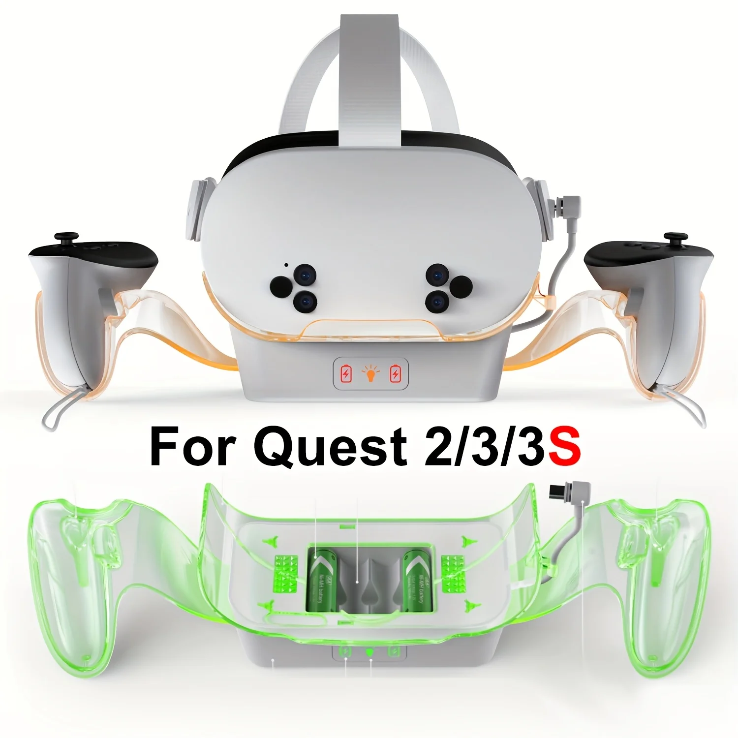 

Charging Dock for Oculus Quest 2/3/3s, Magnetic Charging Station for Meta Quest 2/3/3s VR Headset & Controllers, VR Accessories