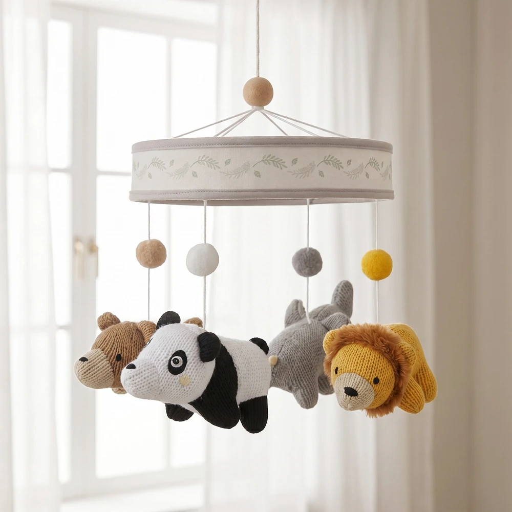 knitted-crochet-animal-baby-crib-mobile-360-degree-rotation-panda-lion-elephant-bear-plush-toys-cotton-thread-hanging-mobile