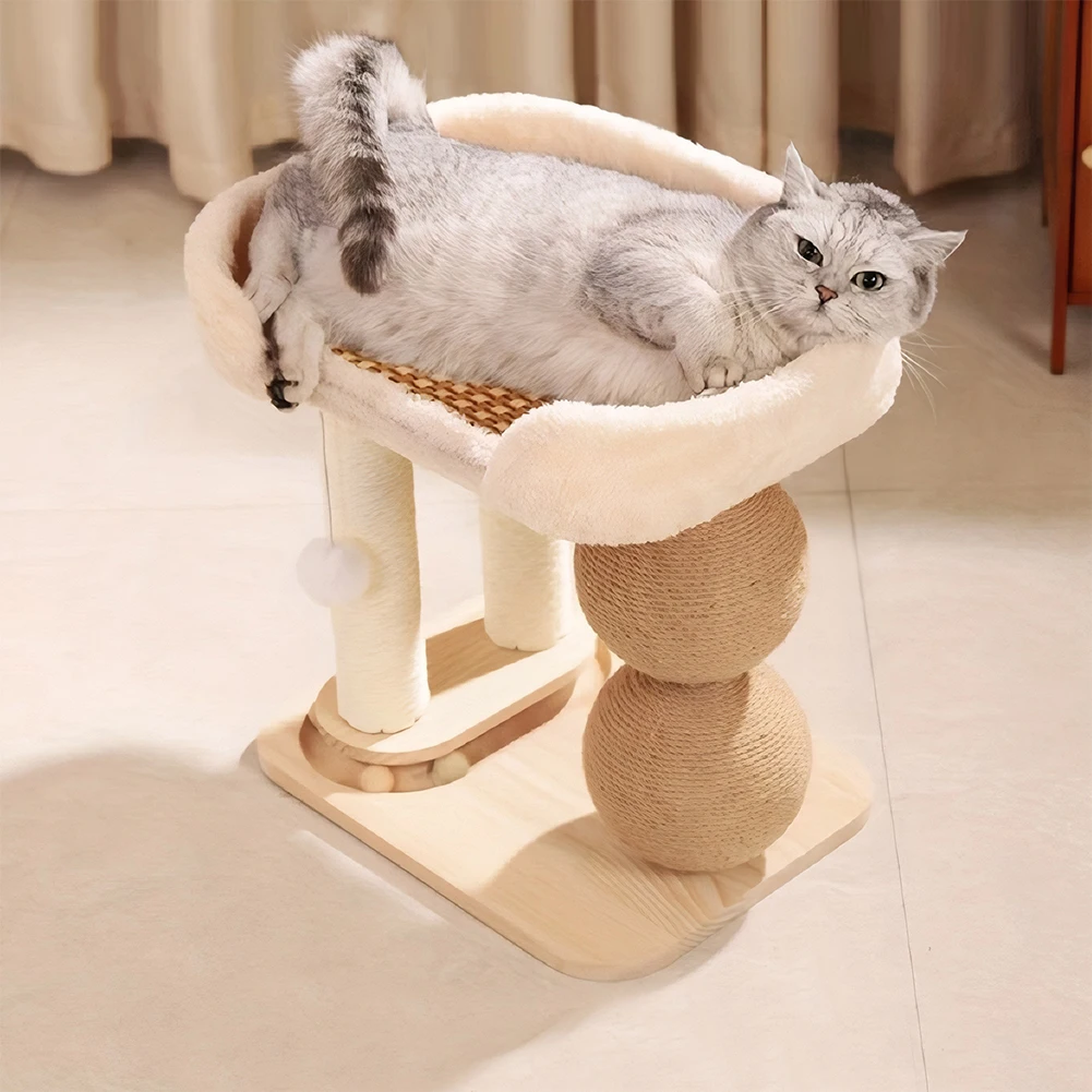 

Cat Climbing Frame with Sisal Ball Cat Jumping Platform Breathable Cooling Mat Cat Bed Pet Supplies Climbing Frame