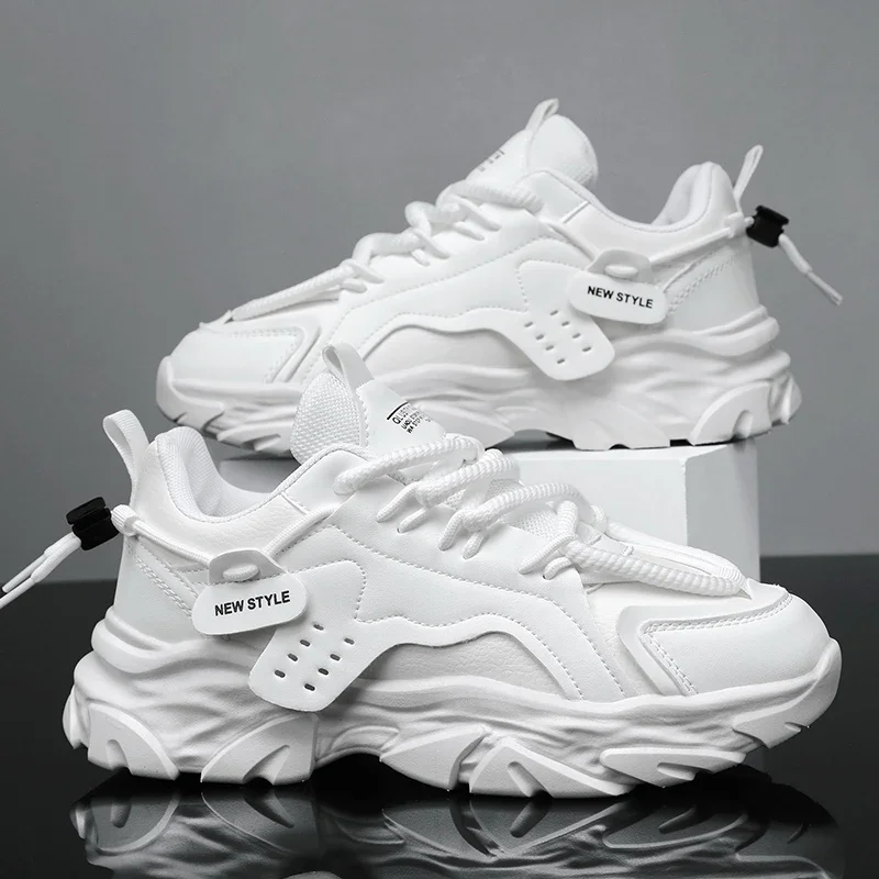 

Мужские кожаные кроссовки, удобная повседневная обувь высокого качества на платформе, мужские уличные модные дышащие кроссовки, Zapatillas, новинка