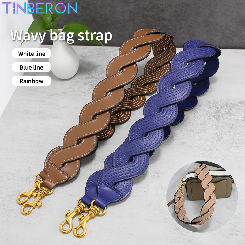 

TINBERON Genuine Leather Bag Strap Handbag Accessories Bag Shoulder Strap Women's Bag Belt Color Ethnic Wind Long Shoulder Strap