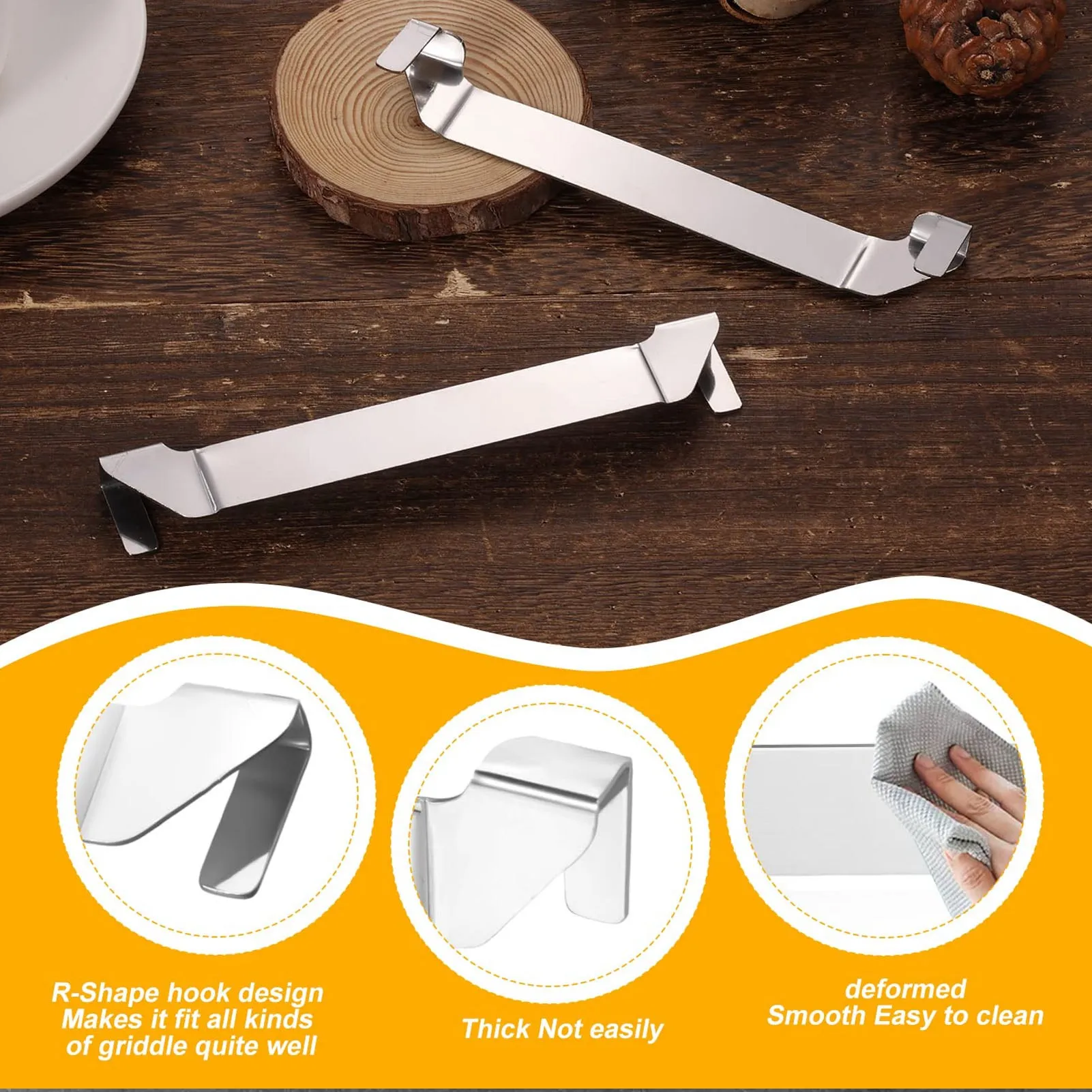 2Pcs Griddle Tool Holder Stainless Steel Griddle Spatula Holder Griddle Tool Holder Barbecue Tool Hold Rack Griddle Accessories