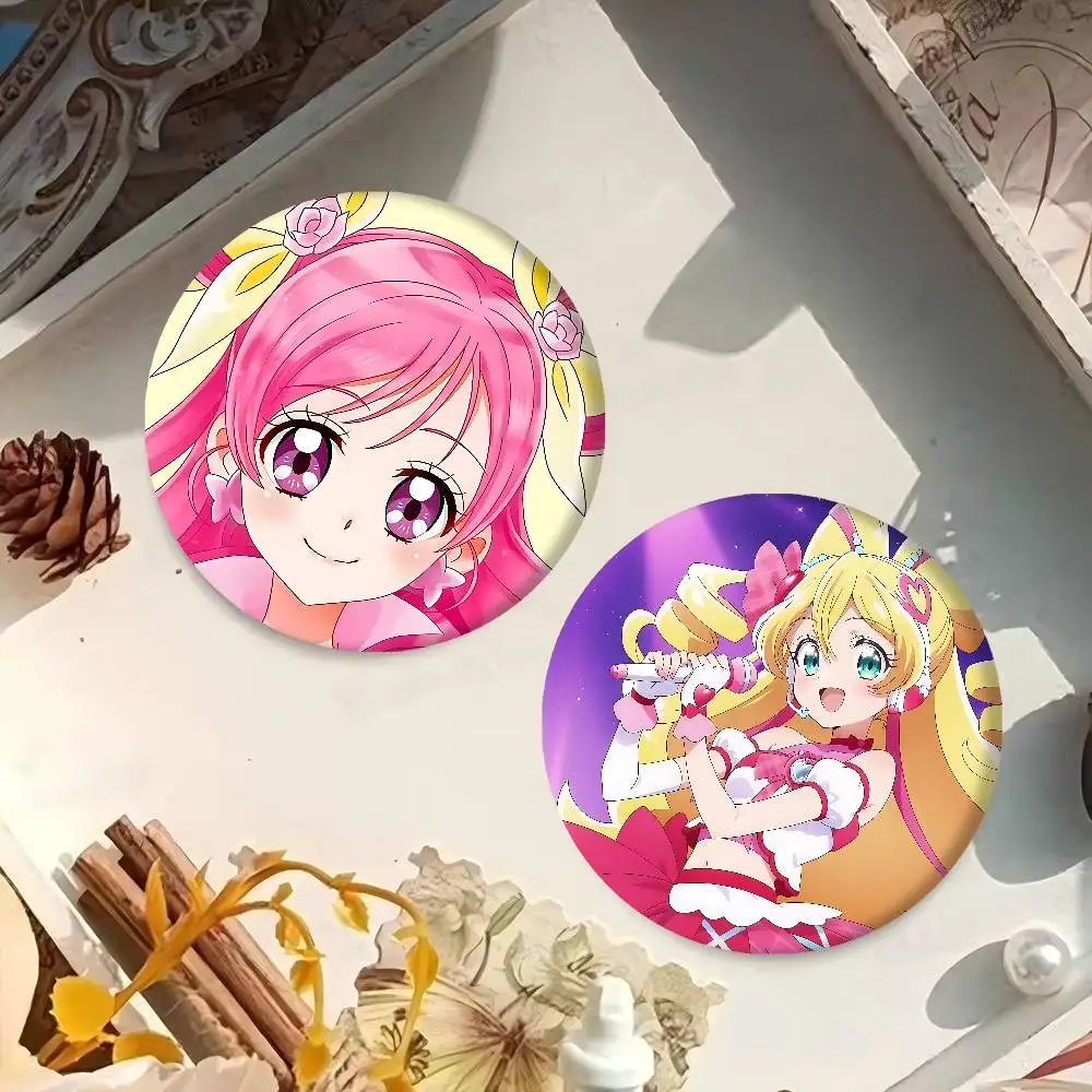 P-Pretty C-Cure الوردي 58mm اليدوية بروش الكرتون تأثيري شارة على ظهره مجوهرات اكسسوارات هدايا