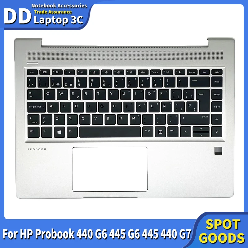 

NEW SP US UK Keyboard For HP Probook 440 G6 445 G6 445 440 G7 Laptop Palmrest Upper Cover Top Case spanish Keyboard Backlight