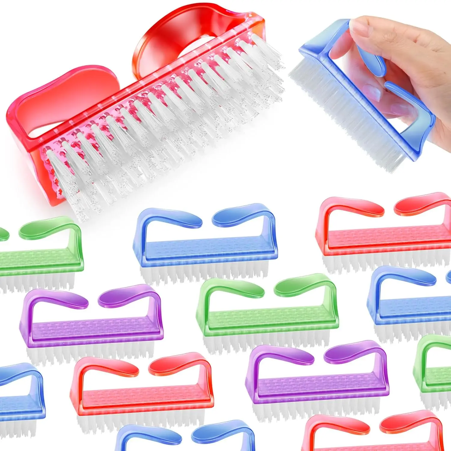

12Pcs Nail Brush Set, Ergonomic Handle, Perfect for Cleaning Fingernails & Toenails