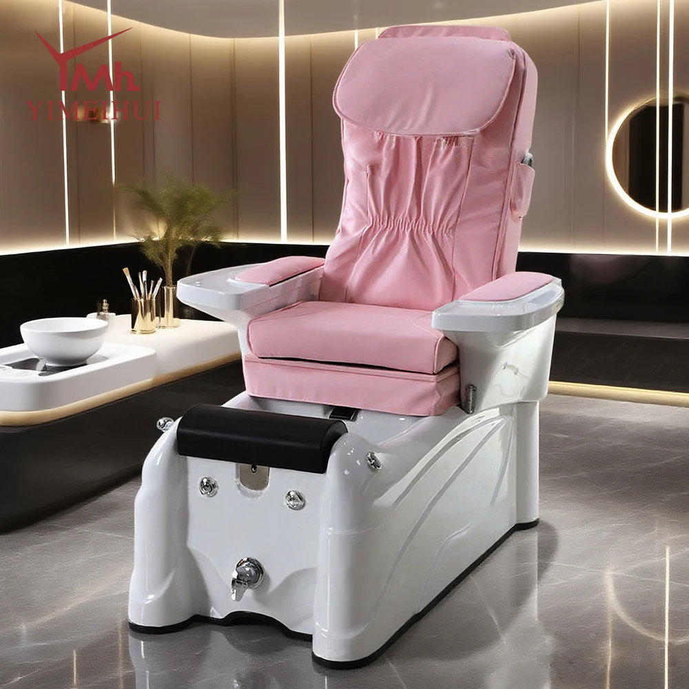 

Pink Salon Reclining Manicure Pedicure Spa Chair With Massage Foot Care For Nail Spa Salon