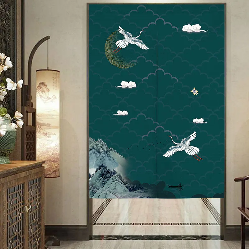 

Chinese-Style Door Curtain Creative Bath Curtain Bedroom Kitchen Partition Curtain Cloth Curtain Household Hanging Curtain