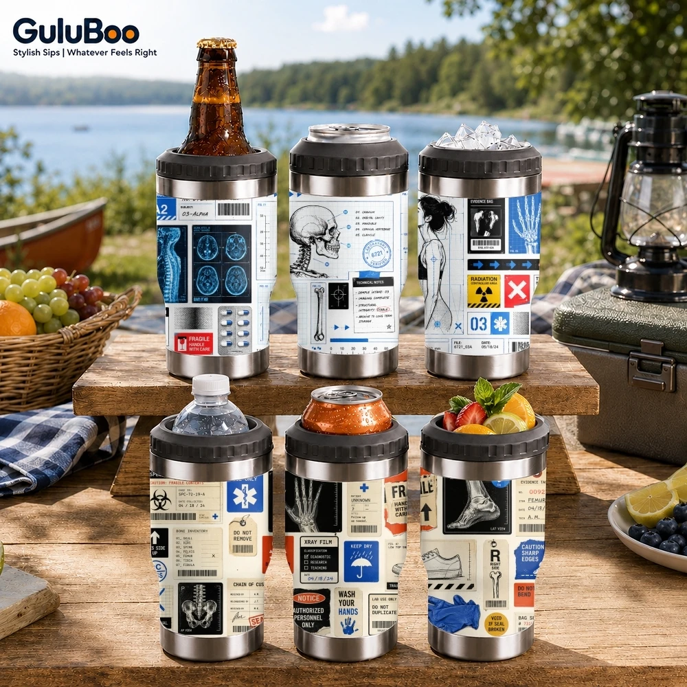 Perspective of the Skeleton Vacuum Flasks 4-in-1 Versatile Cooler: One Cup, Total Freedom from Brews to Beer