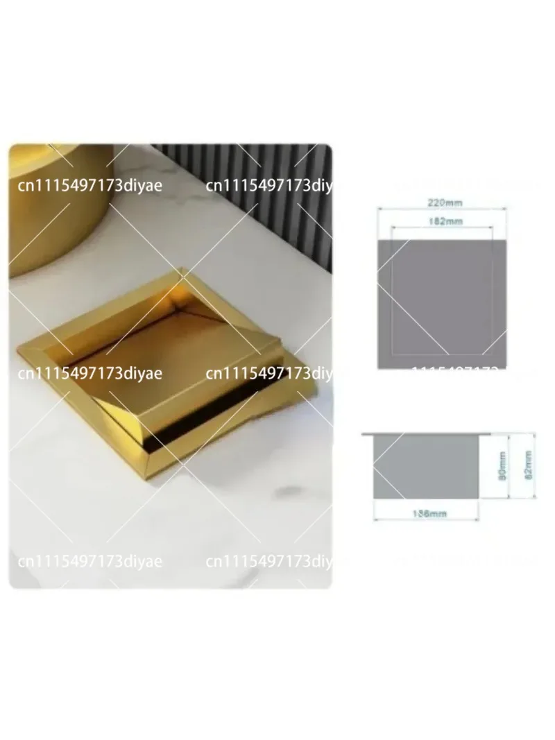 304 Stainless Steel Square Round Built-in Counter Bench Top Trash Waste Chute Flip-top Cover Lid Hotel Public Rose Gold Black