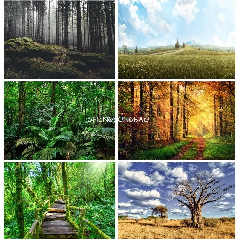 

SHENGYONGBAO Tropical Forest Green Trees Plants Leaves Art Photography Backdrops Props Scenery Photo Studio Background REL-01