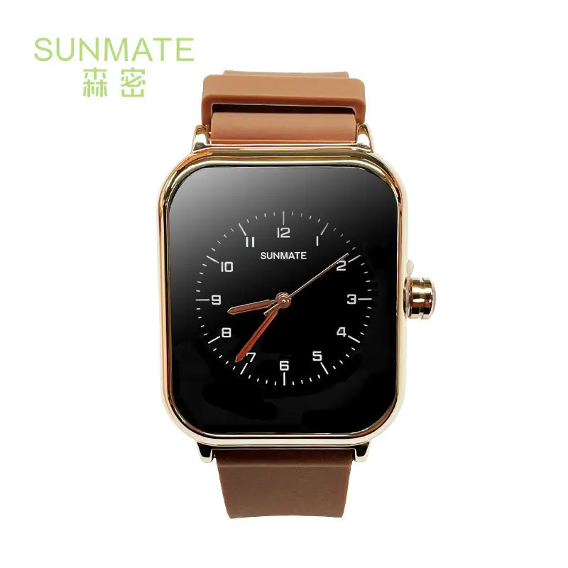 SUNMATE Nordic Style Rectangular Simple Fashion Women's Watch Japanese Quartz Movement Stylish Leather Strap with Free Watch Box