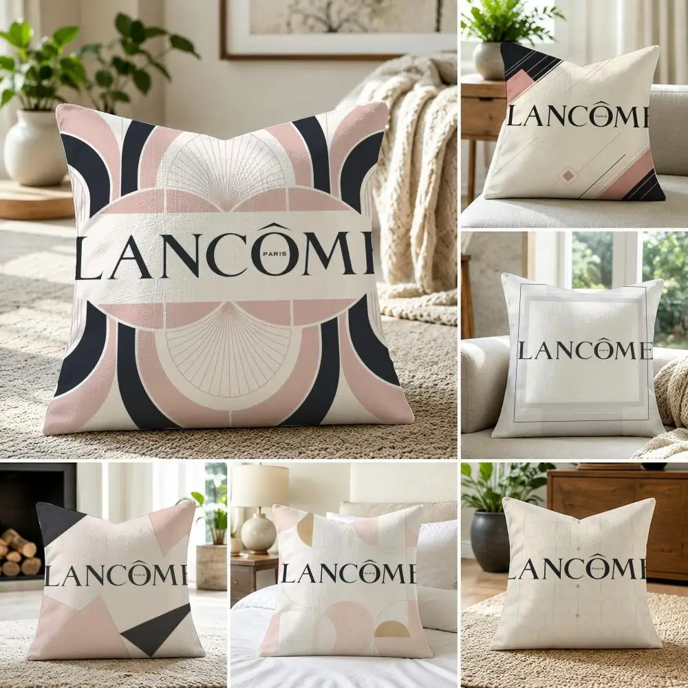 Funda de cojín marca L-Lancome de lino, lavable y suave. Perfecto para sofás, camas y decoración del hogar.