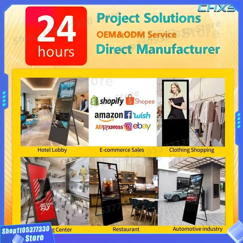 32 43 55 65 Inch Vertical Floor Standing LCD Digital Signage Touch Screen Interactive Advertising Display Totem Kiosk