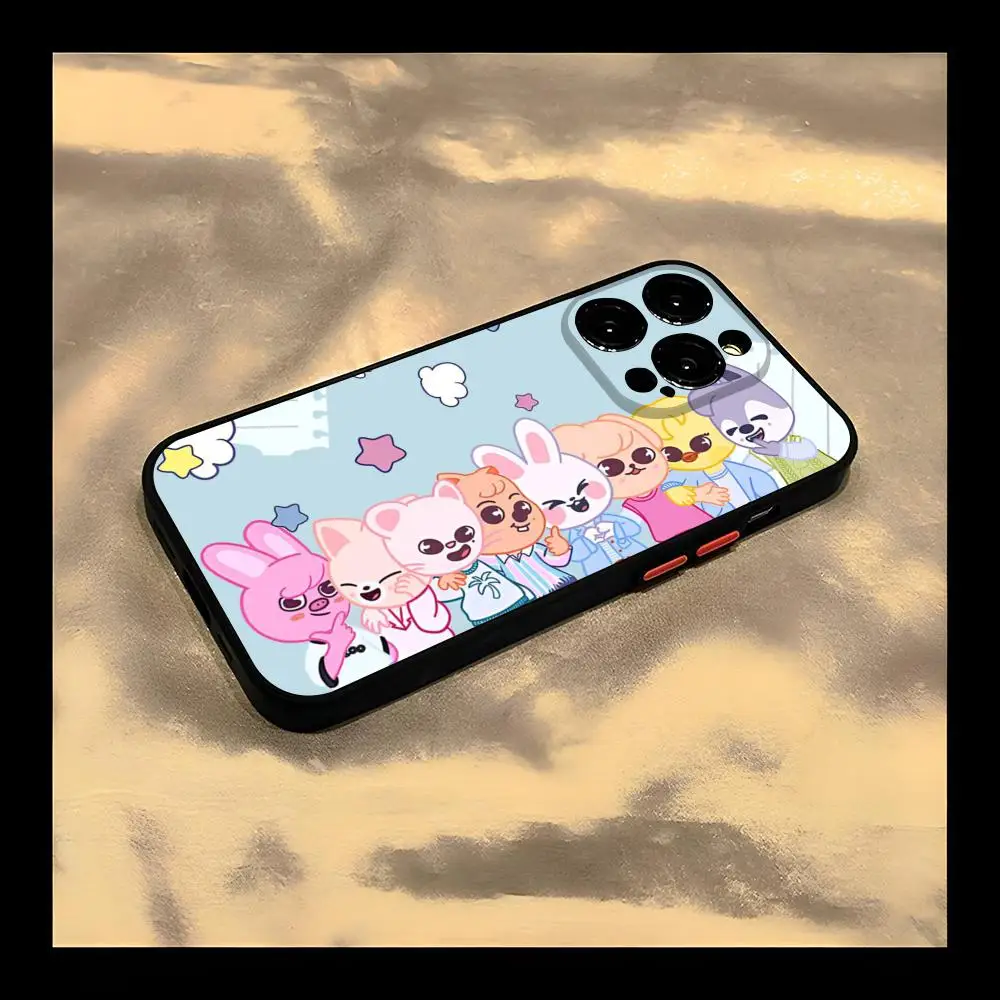 S-Stray Cartoon kids Phone Case for iPhone 13 14 15ProMax 11 12 Pro Max Mini 8 7 Plus SE2020 XS Max X XR Matte Black Cover