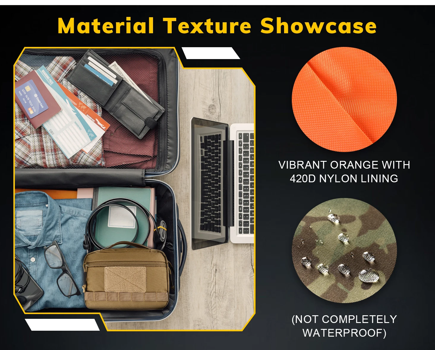 VOTAGOO Taktische Kulturtasche, Hygienetasche, EDC-Werkzeug, Molle-Beutel, kleines Dopp-Set, Reise-Duschtasche für Herren – Detail 9