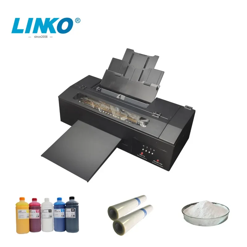 LINKO Modified L1800 DTF Printer CMYK and White Printer for PET Film and Hot Melt powder Heat Press printer