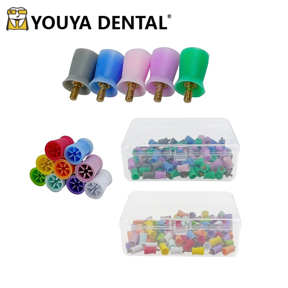 

100pcs/box Universal Dental Pages Prophy Cup Screw-in Tooth Polish Polishing Brush Prophy Cup for Low Speed Handpiece