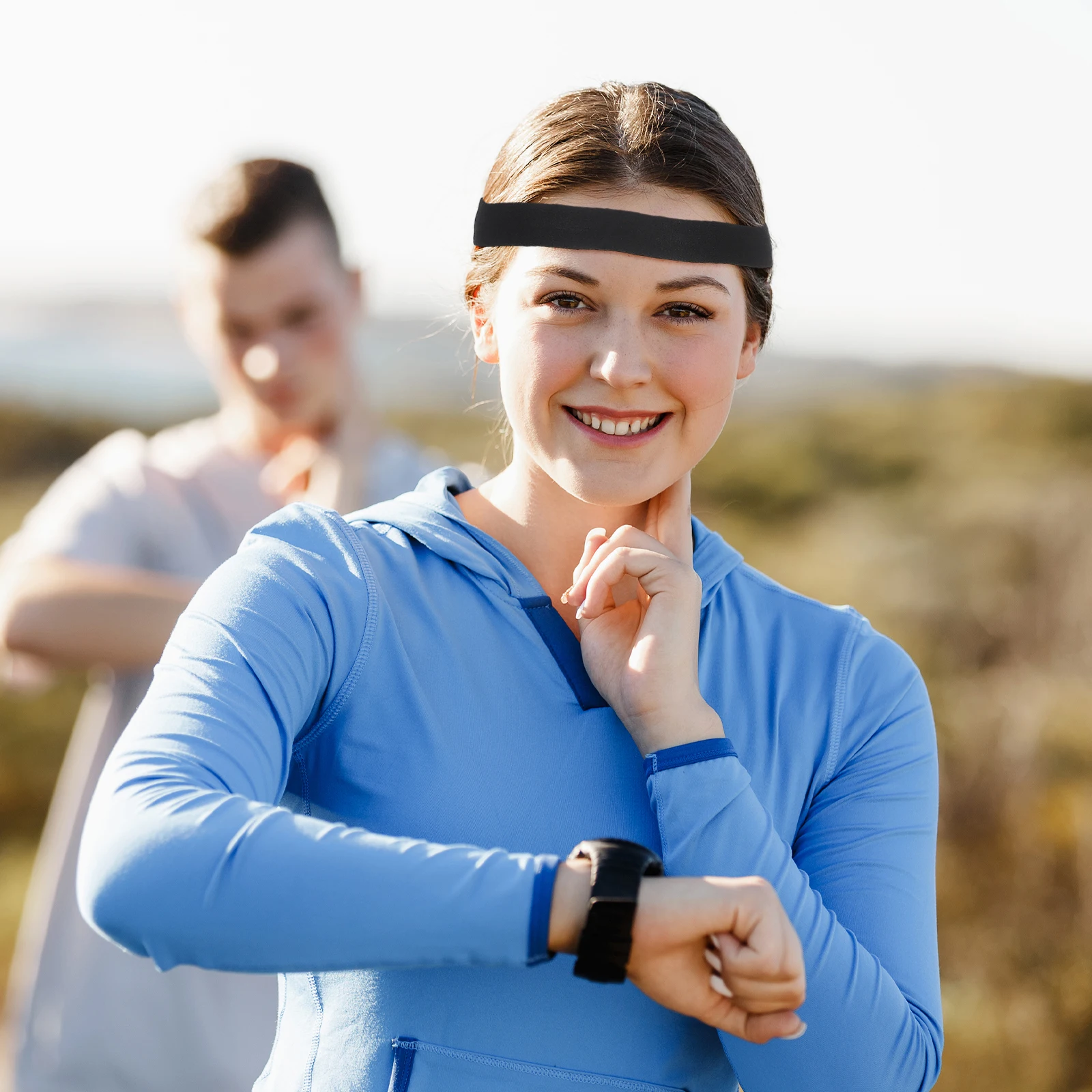 

2Pcs Athletic Headbands Unisex Running Headband Secure Fit No Slip Stay in Place during Intense Exercise Black