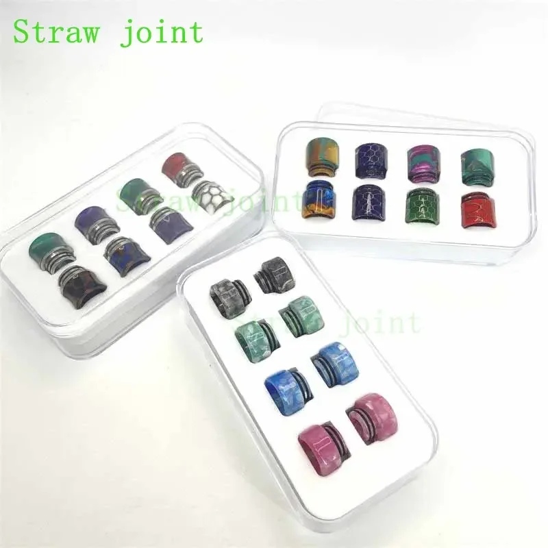 1 Box Random Color 810 Multistyle Stainless Steel Resin Straw Joint KIT (8pcs/PACK)