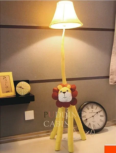 Funny Gift !!Floor Stand Lamps Bedroom Decoration lighting cloth Cartoon Animal Lion Kids Floor Lamps for living room image 6