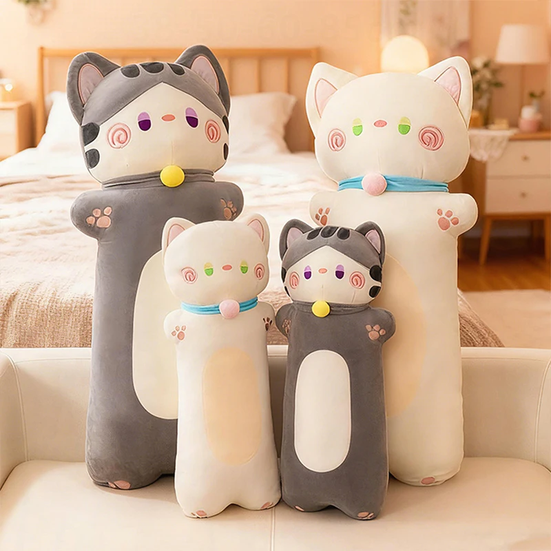 

Large Size 70/110cm Cute Cat Long Pillow Girl Sleeping in Bed with Long Pillow Children Accompanying Cat Doll Gift Room Toy