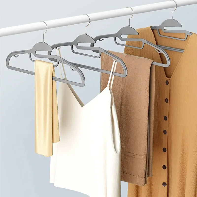 10Pcs Non-Slip Closet Organizer Hangers Back to School Clothes Multifunction Trouser Skirt Clips Rack Coat Wardrobe Storage