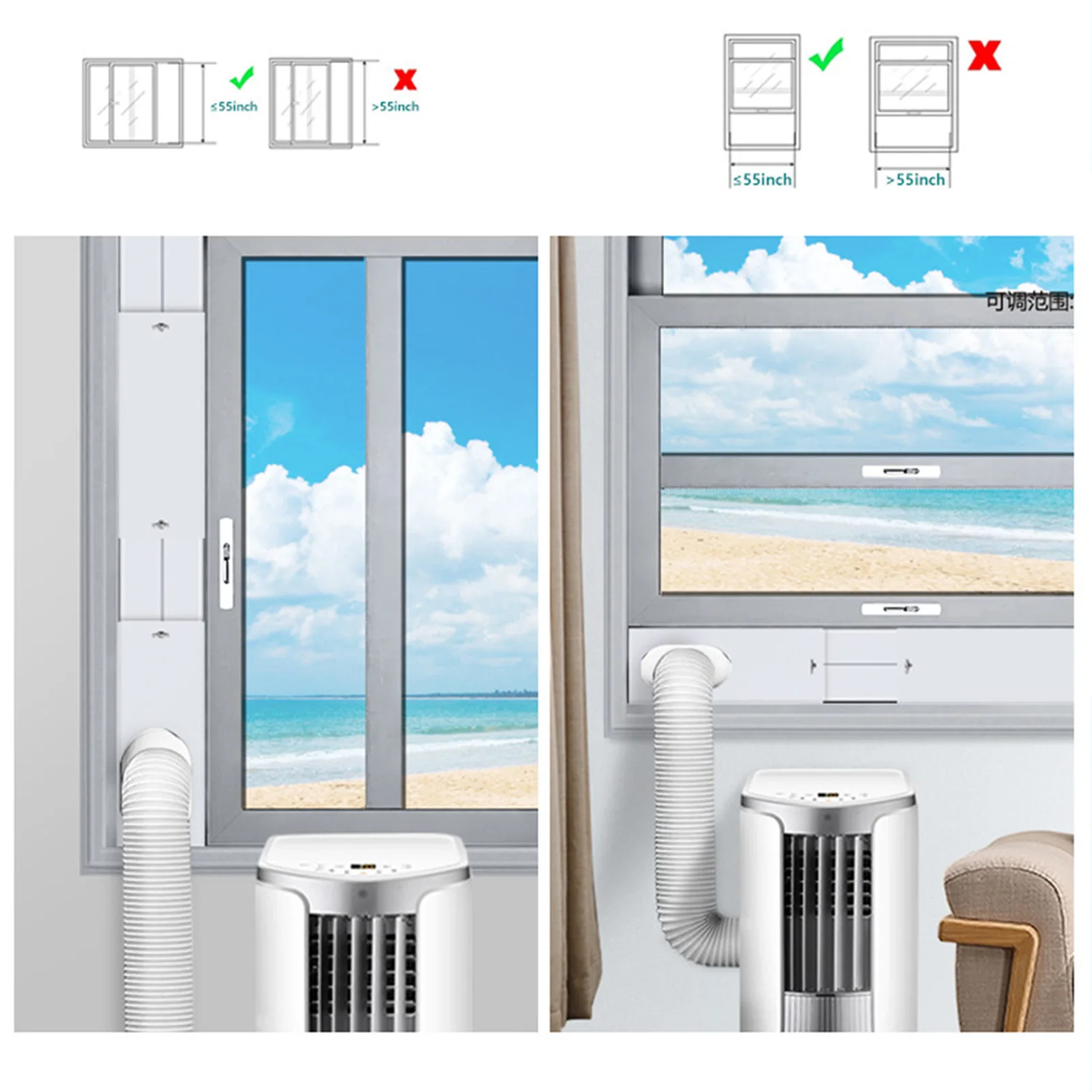 Adjustable Air Conditioner Vent Panel Kit Easy Installation Flexible Vent Kit for Exhausting Hot Air into the Window PR Sale