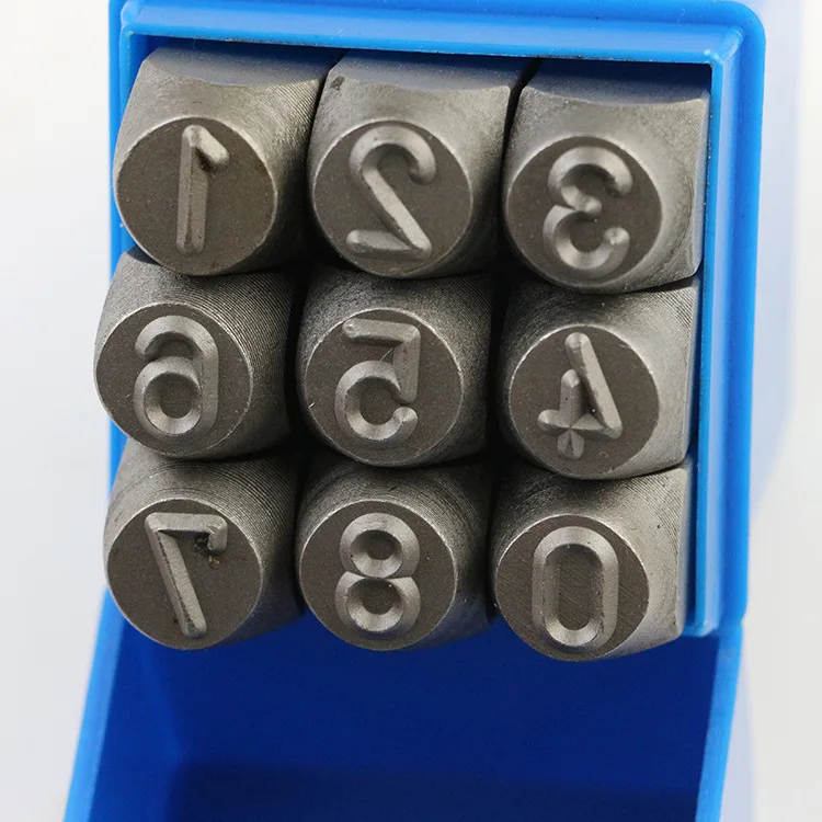9 قطعة مجموعة ختم المعادن أبجدي رقمي ختم يموت مجموعة DIY أداة ختم للجلود والمعادن والألومنيوم