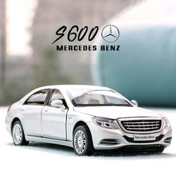 1:32 New Car Mercedes Benz S600 Sound And Light Model Diecast Alloy Metal Vehicle Pull Back Car Collection Children Toy Gift