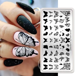 BORN PRETTY Butterfly Nail Stamping Plates Flower Leaves Nail Printing Stencil Leaf Floral Line Stamp Templates Nail Mold Tool