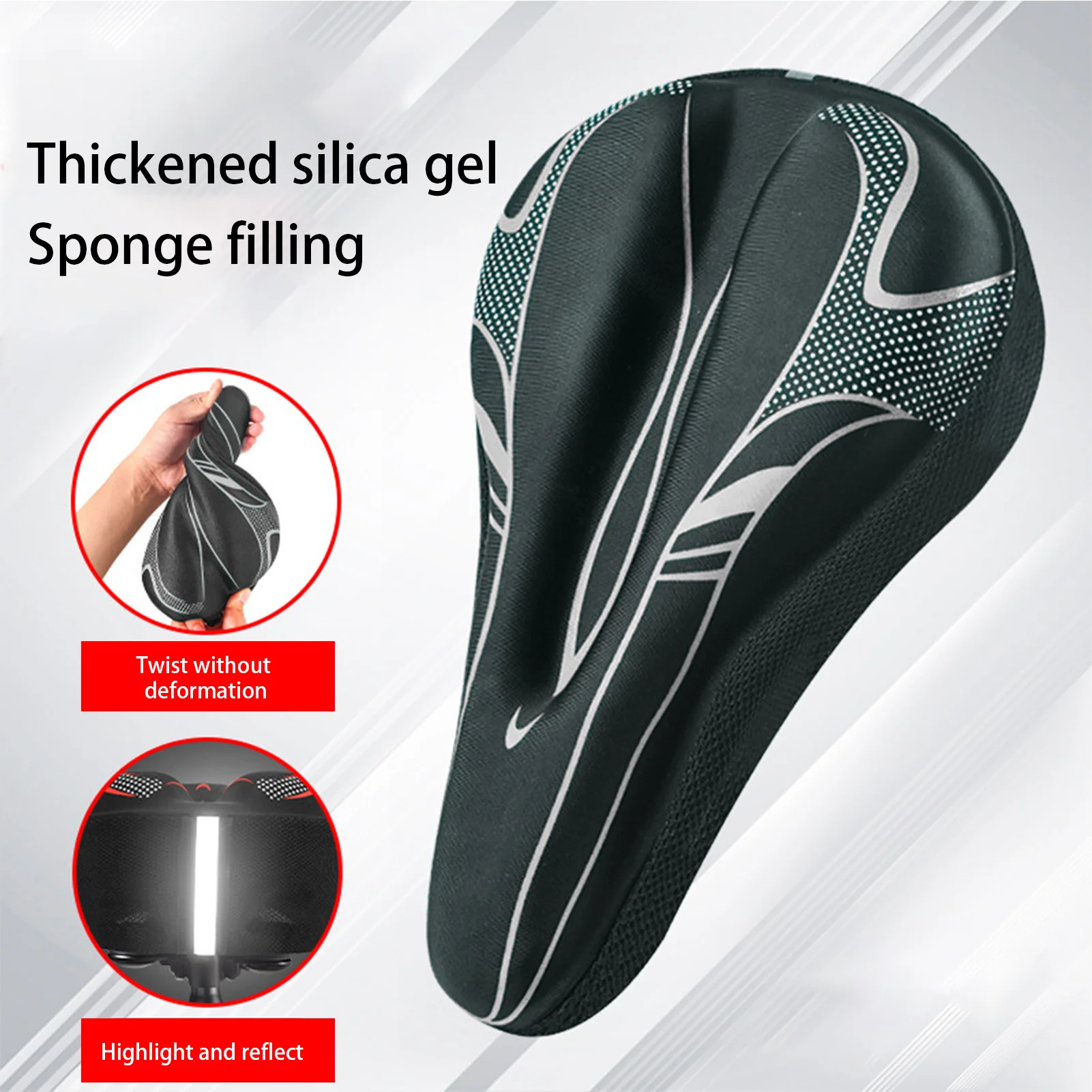 Bicycle Saddle Cover 3D Breathable Gel Padded Bike Seat Soft Thickened Big Butt Bicycle Seat For MTB Road Cycling Accessories