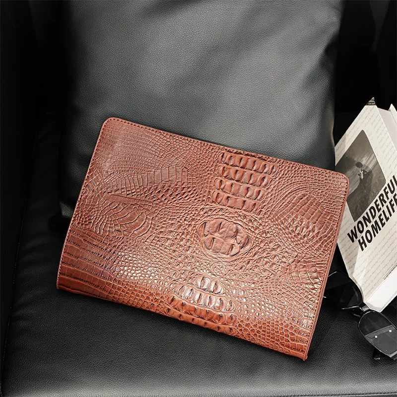 Luxury Crocodile PU Leather Men\'s Clutches Bag Fashion Men Women Clutches Handbags Casual Business Envelope Bag Clutch IPAD Bags