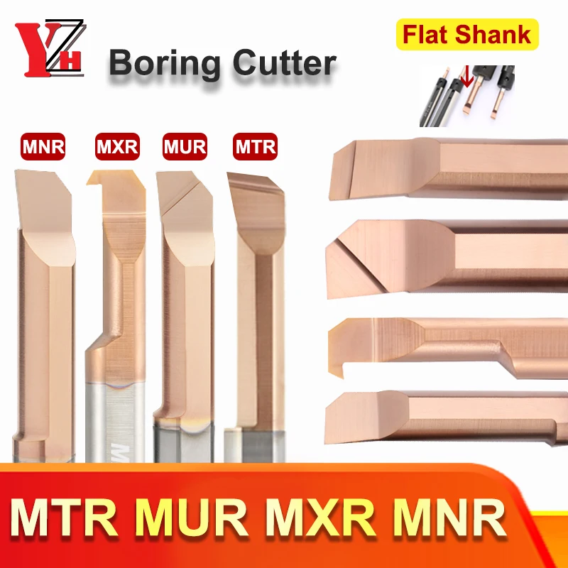 

MTR MUR MXR MNR Токарный станок Расточный резак с плоским хвостовиком с покрытием Внутренний токарный инструмент для копирования малого отверстия 3 мм 4 мм 5 мм 6 мм 8 мм 12 мм