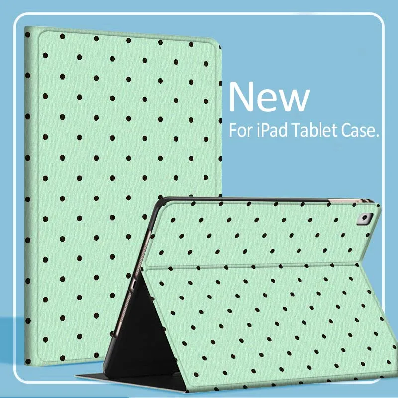 

Black polka dot pattern Tablet Case For iPad Pro Air Mini 1 2 3 4 5 6 7 7th 8th 9th 10th 11th 10.2 9.7 10.5 10.9 11 2024 2025