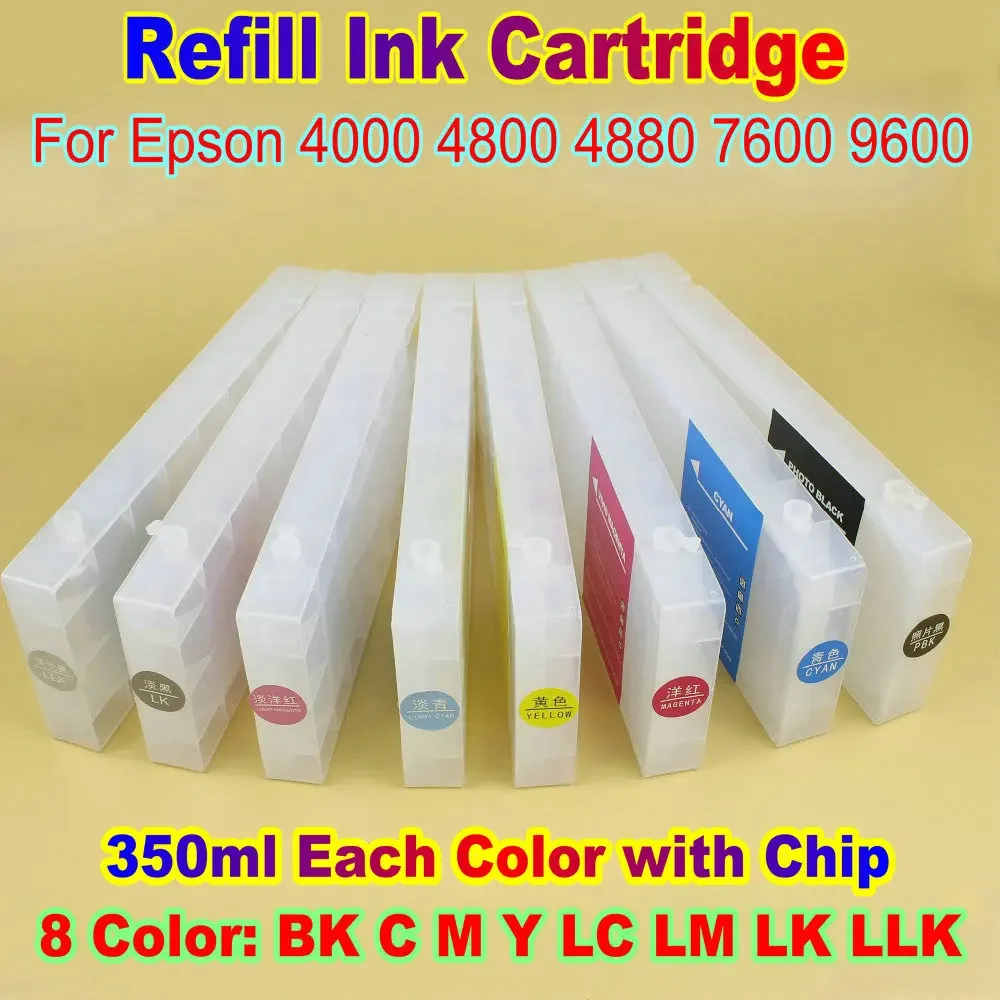 

Printer Ink Cartridge With Ic Chip For Epson 4800 4880 4000 7600 9600 Refill Ink Cartridge Stylus Pro 4800 4880 Empty Cartridges