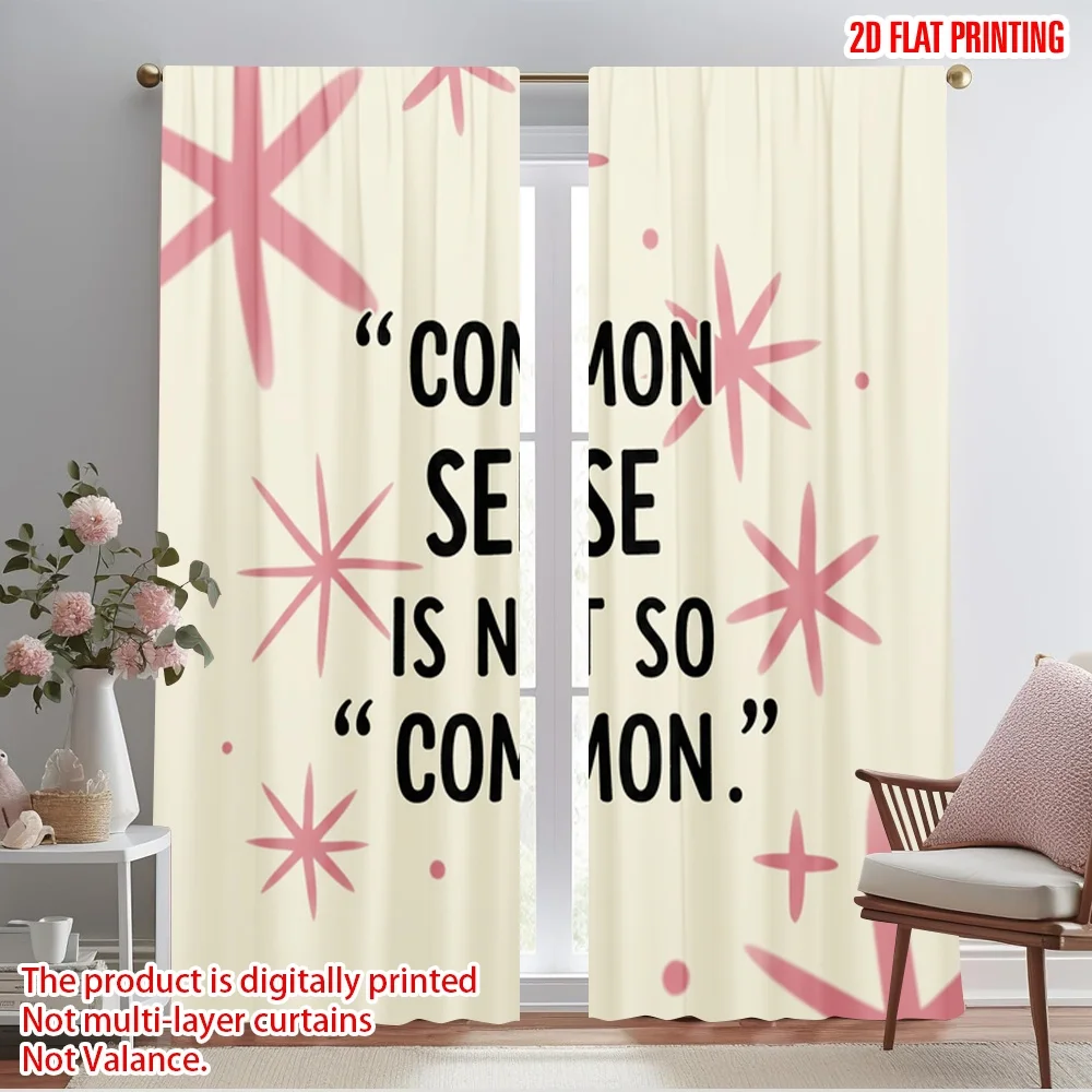 

2pcs 2D flat printing Curtain Floral_a Fabric Without Electricity Holiday Decorations for Bedroom Office Living Room Home Decor