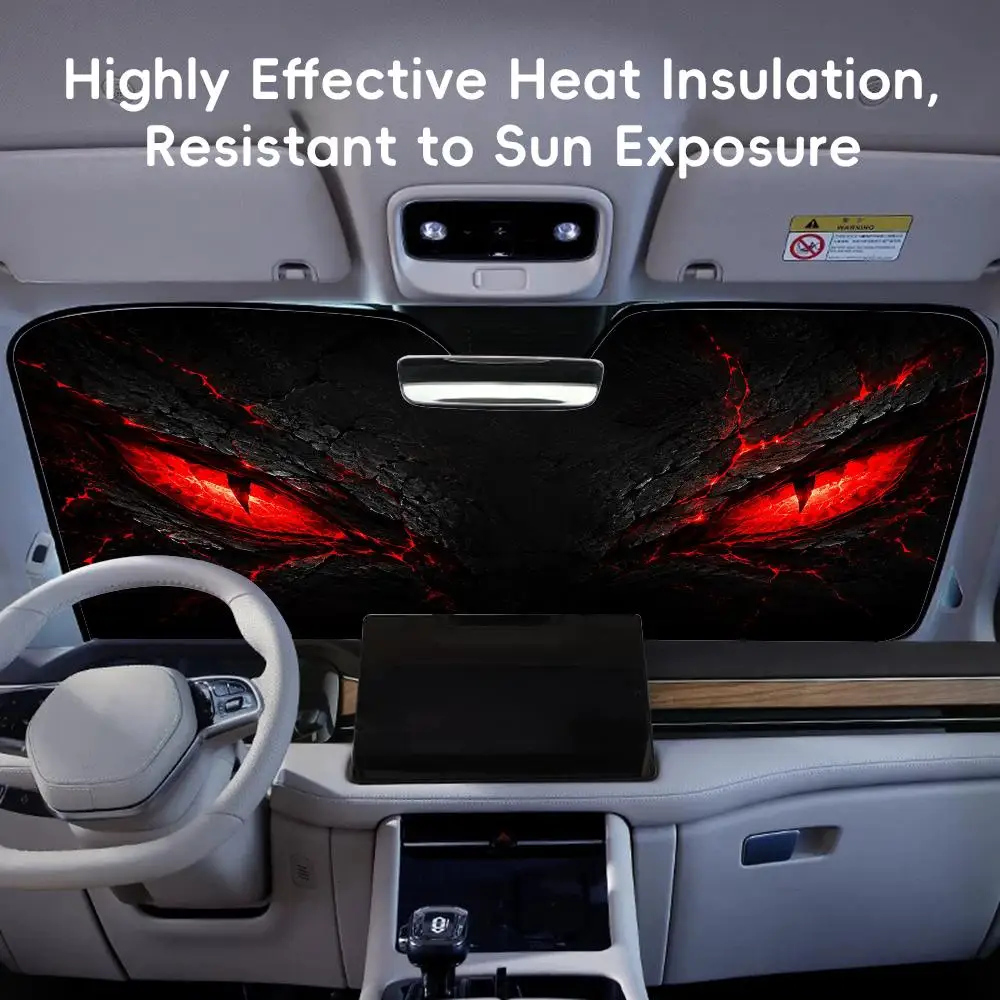 Dark Crimson Beast Sun Visor Car Sun Shade Front Windshield Coverings Blocker Auto Protector Window Visor Screen Cover