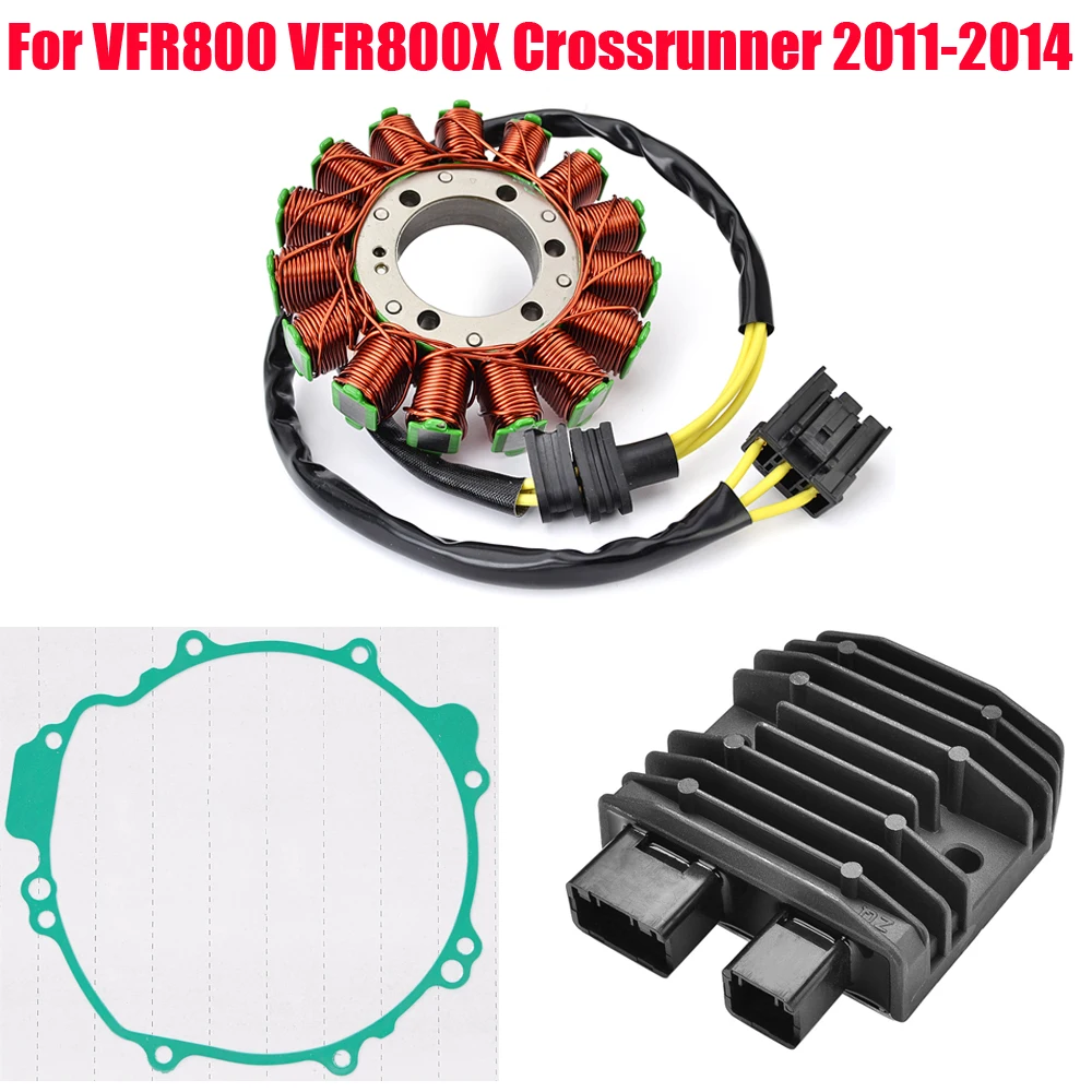 Regulator Rectifier Stator Cover Gasket + Stator Coil For Honda VFR 800 800X / VFR800 VFR800X Crossrunner 2011 2012 2013 2014