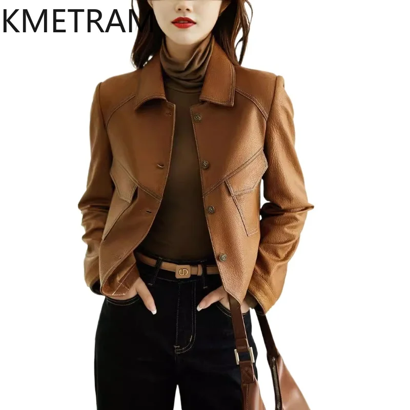 100% Natural Sheepskin Jacket Woman Slim Fit Short Genuine Leather Jackets Women New in Outerwears Fall Clothes 2025 Chaquetas