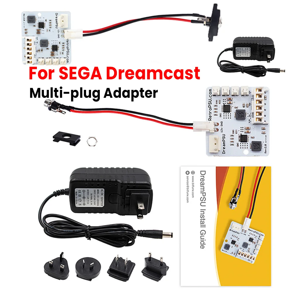 

Плата блока питания Rev2.0 Dream PSU 12V + адаптер питания для игровой консоли SEGA DreamCast, запасные части для Dream PSU