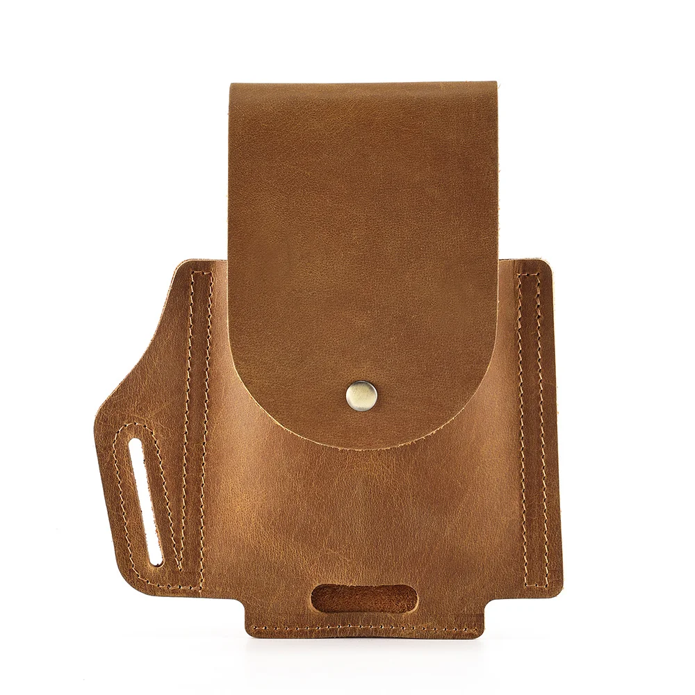 Marsupio Vintage in pelle di cavallo pazzo marsupio da uomo con cintura per cellulare marsupio da viaggio Casual con fondina da corsa