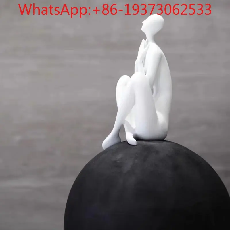 Modern Minimalist Creative Figure Abstract Sculpture Ornament Light Luxury Living Room Entrance Installation Artwork